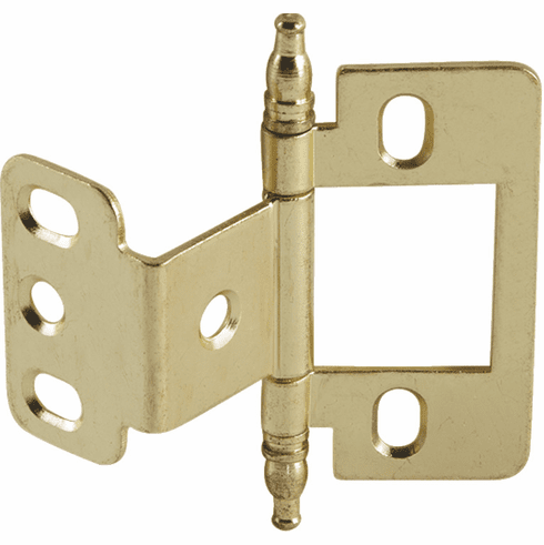 Hafele Decorative Butt Hinge, Partial Wrap, Non-Mortise, Minaret Finial, For inset face frame doors, Brass-plated, Item# 351.86.810, 35186810, 351-86-810