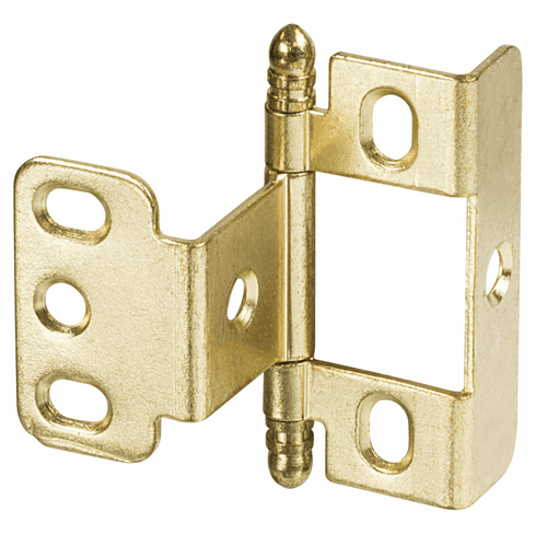 Hafele Decorative Butt Hinge, Full Wrap, Non-Mortise, Ball Finial, For inset face frame doors, Brass-plated, Item# 351.86.820, 35186820, 351-86-820