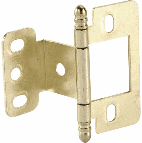 Hafele Decorative Butt Hinge, Partial Wrap, Non-Mortise, Ball Finial, For inset face frame doors, Brass-plated, Item# 351.86.830, 35186830, 351-86-830
