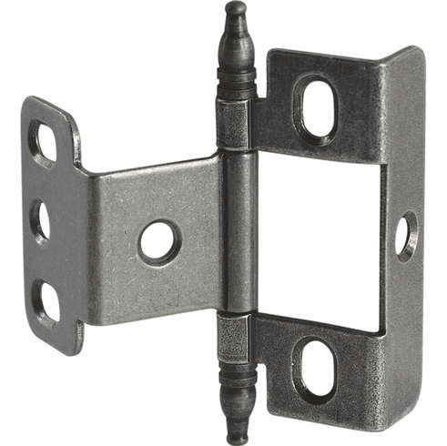 Hafele Decorative Butt Hinge, Full Wrap, Non-Mortise, Minaret Finial, For inset face frame doors, Pewter, Item# 351.86.900, 35186900, 351-86-900