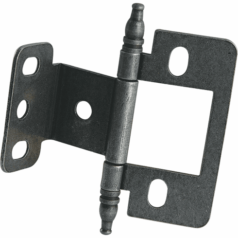 Hafele Decorative Butt Hinge, Partial Wrap, Non-Mortise, Minaret Finial, For inset face frame doors, Pewter, Item# 351.86.910, 35186910, 351-86-910