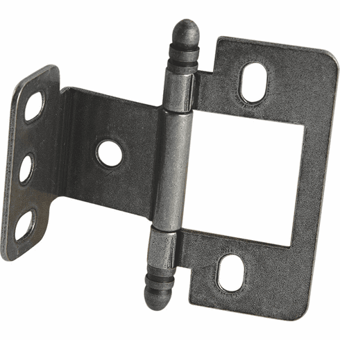 Hafele Decorative Butt Hinge, Partial Wrap, Non-Mortise, Ball Finial, For inset face frame doors, Pewter, Item# 351.86.930, 35186930, 351-86-930