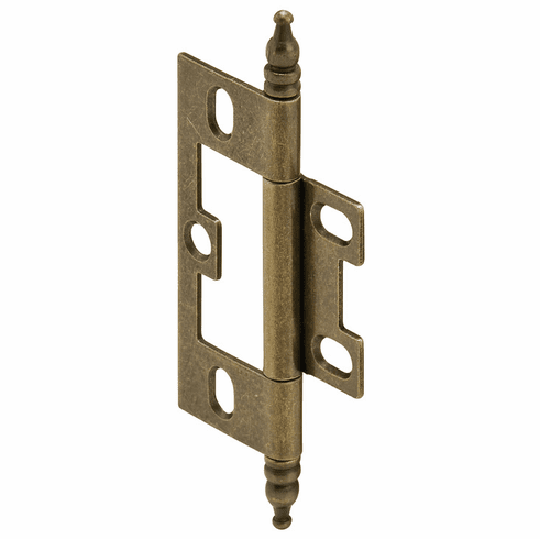 Hafele Decorative Butt Hinge, Non-Mortise, Minaret Finial, For inset face frame doors, Antique brass, Item# 351.95.170, 35195170, 351-95-170