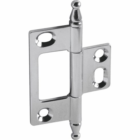 Hafele Decorative Butt Hinge, Non-Mortise, Minaret Finial, ELITE solid brass hinge, Polished chrome, Item# 351.95.280, 35195280, 351-95-280