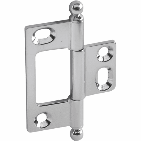 Hafele Decorative Butt Hinge, Non-Mortise, Ball Finial, ELITE Solid Brass Hinge, Polished chrome, Item# 351.95.282, 35195282, 351-95-282