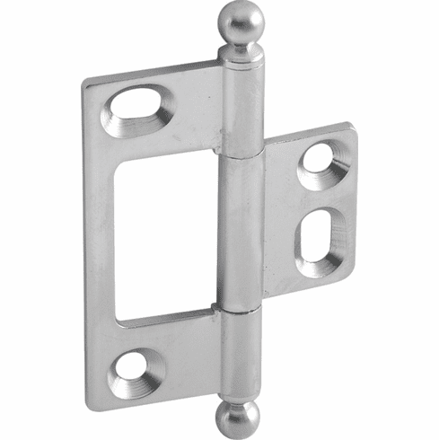 Hafele Decorative Butt Hinge, Non-Mortise, Ball Finial, ELITE Solid Brass Hinge, Satin chrome, Item# 351.95.482, 35195482, 351-95-482
