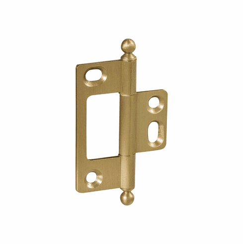Hafele Decorative Butt Hinge, Non-Mortise, Ball Finial, ELITE Solid Brass Hinge, Brushed brass, Item# 351.95.582, 35195582, 351-95-582