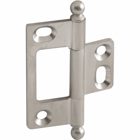 Hafele Decorative Butt Hinge, Non-Mortise, Ball Finial, ELITE Solid Brass Hinge, Brushed nickel, Item# 351.95.682, 35195682, 351-95-682