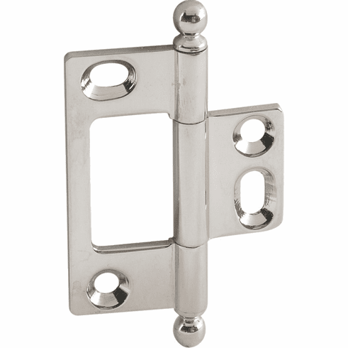 Hafele Decorative Butt Hinge, Non-Mortise, Ball Finial, ELITE Solid Brass Hinge, Polished nickel, Item# 351.95.782, 35195782, 351-95-782