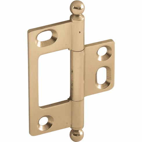 Hafele Decorative Butt Hinge, Non-Mortise, Ball Finial, ELITE Solid Brass Hinge, Polished brass, Item# 351.95.882, 35195882, 351-95-882