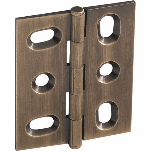 Hafele Decorative Butt Hinge, Mortise, Button Finial, ELITE Solid Brass Hinge, Antique brass, Item# 354.17.140, 35417140, 354-17-140