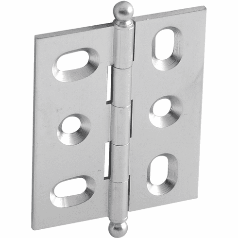 Hafele Decorative Butt Hinge, Mortise, Ball Finial, ELITE Solid Brass Hinge, Satin chrome, Item# 354.17.410, 35417410, 354-17-410