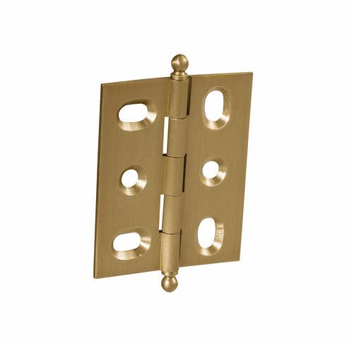 Hafele Decorative Butt Hinge, Mortise, Ball Finial, ELITE Solid Brass Hinge, Brushed brass, Item# 354.17.510, 35417510, 354-17-510