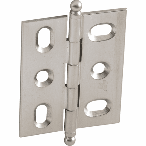 Hafele Decorative Butt Hinge, Mortise, Ball Finial, ELITE Solid Brass Hinge, Brushed nickel, Item# 354.17.610, 35417610, 354-17-610
