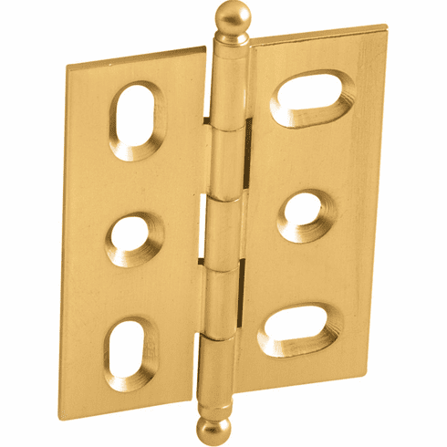 Hafele Decorative Butt Hinge, Mortise, Ball Finial, ELITE Solid Brass Hinge, Polished brass, Item# 354.17.810, 35417810, 354-17-810