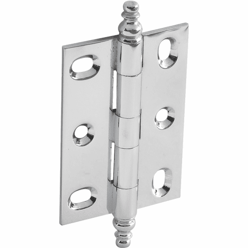 Hafele Decorative Butt Hinge, Mortise, Minaret Finial, ELITE solid brass hinge, Polished chrome, Item# 354.36.200, 35436200, 354-36-200