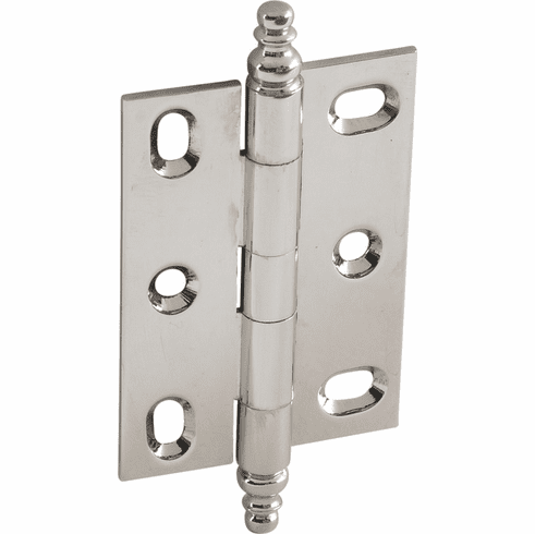 Hafele Decorative Butt Hinge, Mortise, Minaret Finial, ELITE solid brass hinge, Polished nickel, Item# 354.36.700, 35436700, 354-36-700