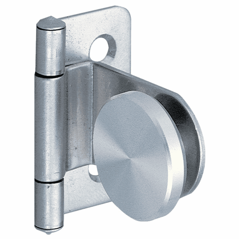 Hafele Inset Glass Door Hinge, 180 Opening Angle, for 4-6 mm Doors, For lightweight glass doors, 304 stainless steel, model #GH-34/0/S-P, Item# 361.46.010, 36146010, 361-46-010