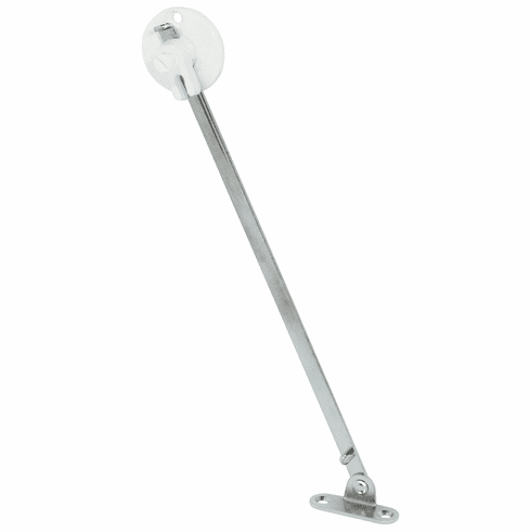 Hafele Flap Stay, with Catch, With housing, White, length: 225 mm (8 13/16"), Item# 365.75.710, 36575710, 365-75-710