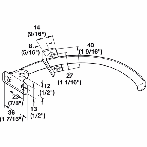 Hafele Lid Stay, Door Restraint, Mounting: Right hand, Item# 371.32.700, 37132700, 371-32-700