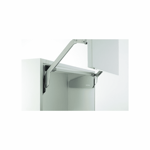 Hafele Parallel Lift-Up Front Fitting, Free Up, For one-piece flaps made of wood, glass or with aluminum frame, Door Weight: 24.2-43.1 lbs., Model P4us, end cap: black, Item# 372.33.513, 37233513, 372-33-513