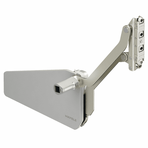 Hafele Parallel Lift-Up Front Fitting, Free Up, For one-piece flaps made of wood, glass or with aluminum frame, Cabinet height: 380-500 mm, flap weight: 2.0-3.8 kg, Item# 372.33.600, 37233600, 372-33-600