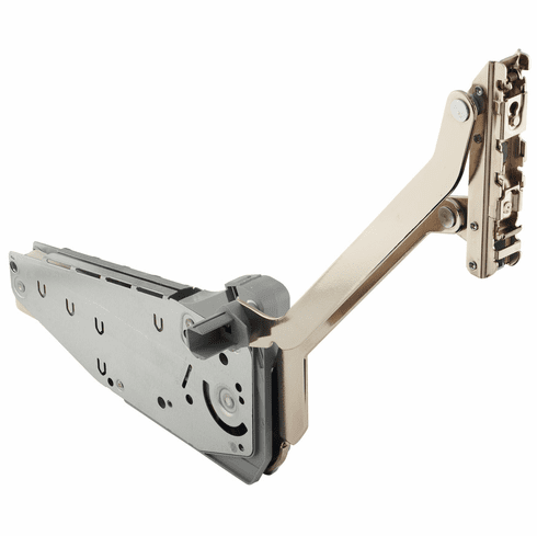 Hafele Parallel Lift-Up Front Fitting, Free Up, For one-piece flaps made of wood, glass or with aluminum frame, Cabinet height: 380-500 mm, flap weight: 2.0-3.8 kg, Item# 372.33.633, 37233633, 372-33-633