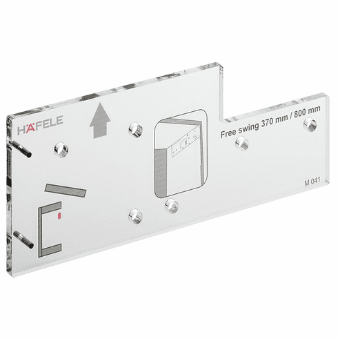 Hafele Drilling Jig, for Free Swing, Side Wall, for pilot drilling of the cabinet side components, Suitable for Free swing flap fitting, Item# 372.34.050, 37234050, 372-34-050