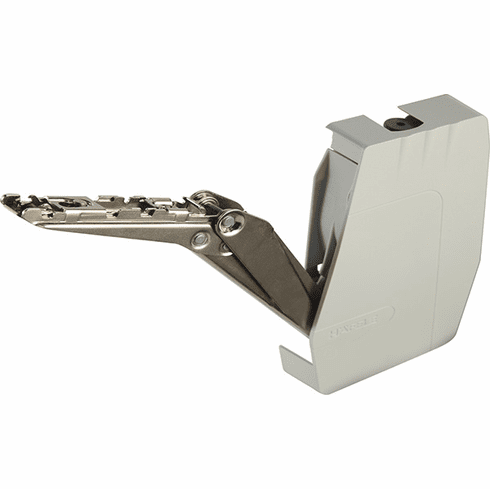 Hafele Swing-Up Fitting, Free Flap 3.15, Set, For large, one-piece flaps made of wood or with aluminum frame, Model D, gray cover caps, Item# 372.91.330, 37291330, 372-91-330