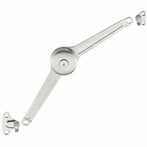 Hafele Swing-Up Fitting, Duo Forte Complete Set for Wood & Aluminum, Individual Fitting (Order Cabinet and Door Brackets Separately), Nickel-Plated Finish; Sheet Metal Screws, Item# 373.66.642, 37366642, 373-66-642