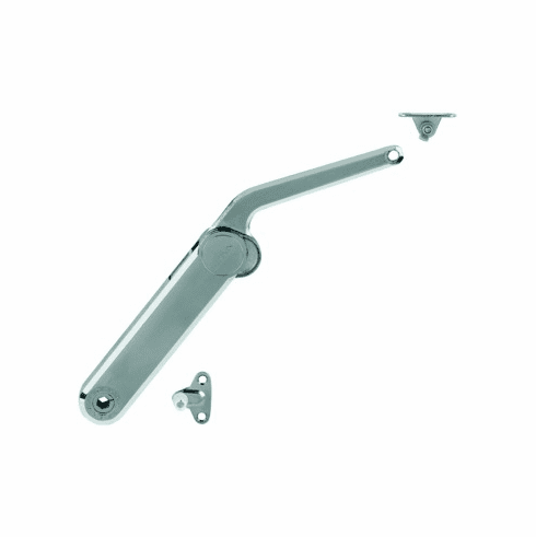 Hafele Swing-Up Fitting, Maxi, Complete Set, For wooden or glass flaps or flaps with aluminum frame, Model D, nickel, Item# 373.69.312, 37369312, 373-69-312