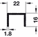 Hafele Single Upper Guide, top, single-track, un-drilled, Häfele Slido F-Line15 55A, 8' 2 7/16"; 2.5 m, Item# 402.23.802, 40223802, 402-23-802