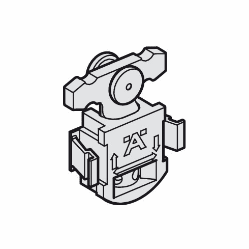 Hafele Running Gear with Friction Bearing, Slido Classic 12 IF C, For Slido F-Line21, Black, plastic, Item# 402.30.120, 40230120, 402-30-120