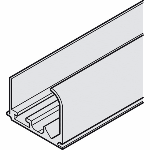 Hafele Single running track, Top, For screw fixing or groove mounting, Pre-drilled, for Hafele Slido D-Line31, silver coloured anodized, length: 2,500mm, aluminium, Item# 402.31.654, 40231654, 402-31-654