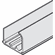 Hafele Single running track, Top, For screw fixing or groove mounting, Pre-drilled, for Hafele Slido D-Line31, silver coloured anodized, length: 2,500mm, aluminium, Item# 402.31.654, 40231654, 402-31-654
