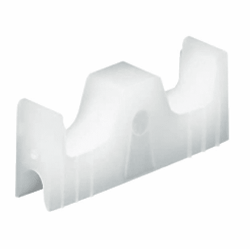 Hafele Glide, for press fitting into groove, For use with lower support tracks, Natural color nylon, Item# 402.50.002, 40250002, 402-50-002