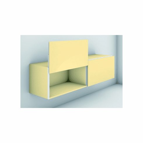 Hafele Vertical Sliding Door Hardware, Finetta F-Line32 23A, For one door, Cabinet height: 18 7/8", door width: 35 7/16", door weight: 13.2-17.6 lbs, Item# 403.25.040, 40325040, 403-25-040