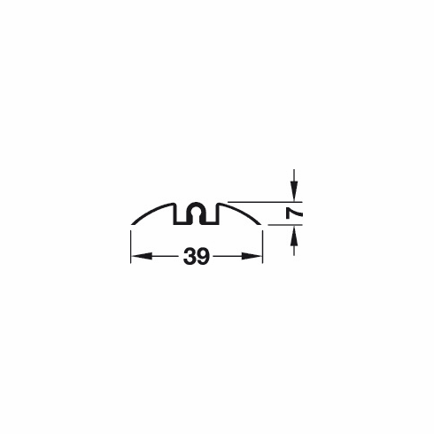 Hafele Single Bottom Running Track, Häfele Slido R-Aluflex 80A, For glue fixing, 3 m Length, Silver, Item# 403.36.933, 40336933, 403-36-933