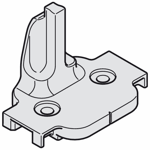 Hafele Release Bracket, for soft and self closing mechanism and soft and self closing mechanism for centre door, incl. 2 fixing screws, for Hafele Slido R-Aluflex 80A, Gray, Plastic, Item# 403.50.905, 40350905, 403-50-905