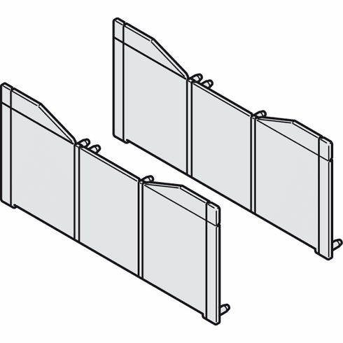 Hafele Lateral cover, Set for 1, 2 and 3 track guide tracks, for Hafele Slido R-Aluflex 80A / 80W, black, similar to RAL 9011, height: 50mm, Item# 403.55.385, 40355385, 403-55-385