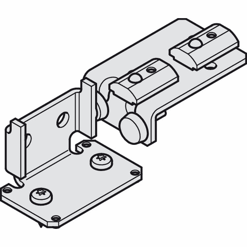 Hafele Door stop, Steel, for doors without soft and self closing mechanism, for Slido Silent Aluflex, for guide tracks, height 50 and 65 mm, steel, zinc plated, Item# 403.55.952, 40355952, 403-55-952