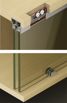 Hafele Sliding Door Hardware, EKU Clipo 36 GPK/GPPK Inslide