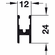 Hafele Glass Fixing Profile, Hawa Clipo 36 GPK/GPPK Inslide, for Hawa Clipo, 2.5 m, Item# 405.03.202, 40503202, 405-03-202