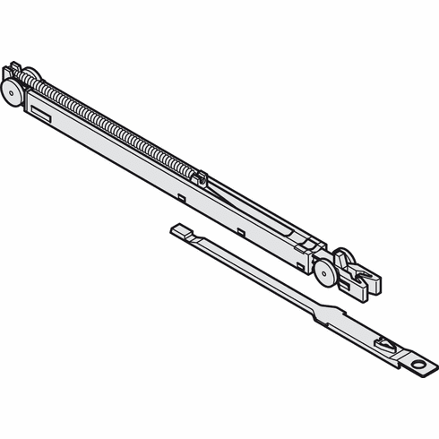 Hafele Soft-closing mechanism, HAWA, in closing and opening direction, For installation in running track, door weight: ≤15 kg, gray, plastic, Item# 405.10.016, 40510016, 405-10-016