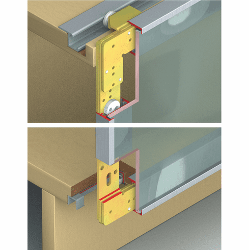 Hafele Sliding Door Hardware, Hawa Regal A 25 GR VF, set, For one aluminum frame sliding door, for door weights up to 55 lbs for door heights up to 86 5/8", For 1 door, Item# 405.55.111, 40555111, 405-55-111