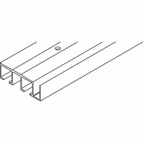 Hafele Double running track, Hawa Clipo 16 H Mixslide, for Hawa Clipo, silver colored anodized, length: 2,500 mm, aluminum, Item# 405.90.942, 40590942, 405-90-942