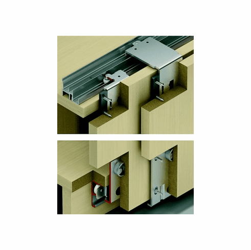 Hafele Sliding Door Hardware, Hawa Combino 35 VF, set, For bottom running wood doors, for door heights up to 7' 2 5/8", For 3 Doors; 77 lbs weight capacity, Item# 405.91.232, 40591232, 405-91-232