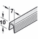 Hafele Single Guide Track, Bottom, with harpoon-type flange, For press fitting and glue fixing into groove, plastic anthracite, length: 2,500 mm, Item# 405.98.517, 40598517, 405-98-517