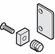Hafele Door Follower, Prevents collision of handle profiles when pushing back the doors, for Hawa IF/MF, Zinc plated, Item# 407.01.988, 40701988, 407-01-988