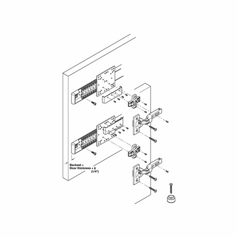 Hafele Pocket Door, RP60 Complete Set, Length 14", Item# 408.20.200, 40820200, 408-20-200
